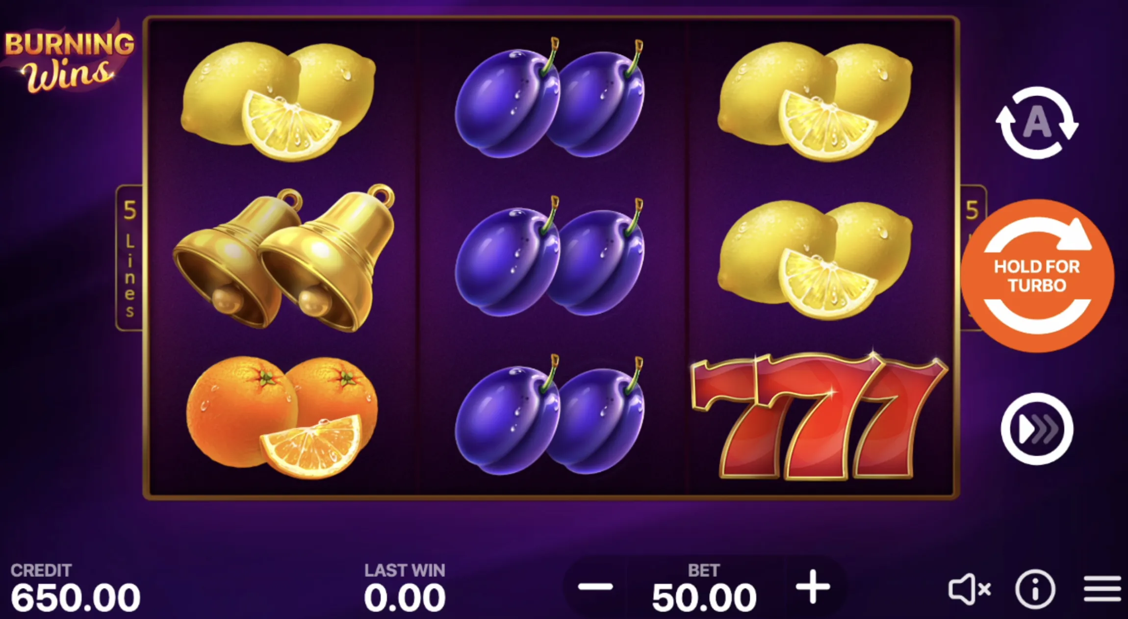 Burning Wins: classic 5 lines Slot